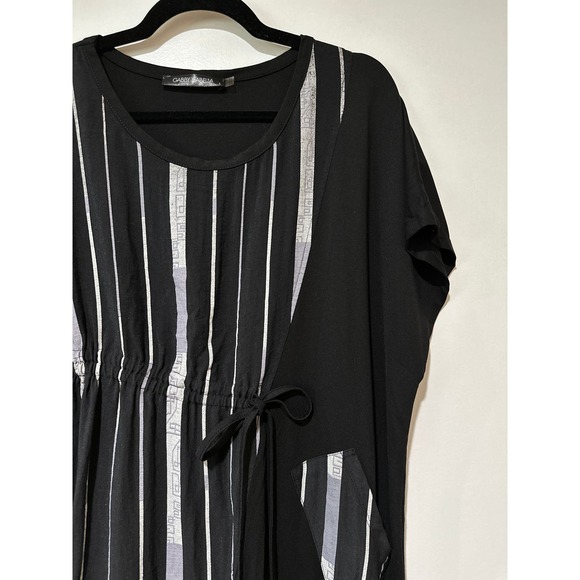 GABBY ISABELLA Black & Grey Graphic Stripe Tunic Dress - Size Large - EUC! - Picture 4 of 16